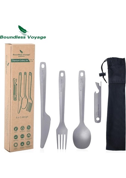 TI1066T Stili Sınırsız Yolculuk Tianyum Bıçak Çatal Kaşık Şişe Açacağı Seti Hafif Açık Kapalı Sofra Kampı Yeniden Kullanılabilir Çatal Bıçak Takımı (Yurt Dışından)