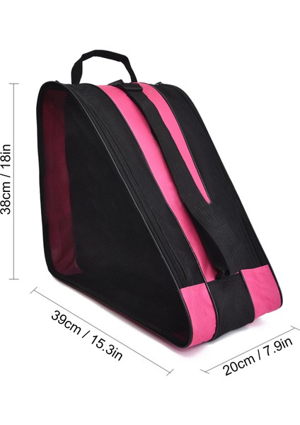 Pembe 2 Tarzı 3 Katmanlar Nefes Alabilir Paten Taşıma Çantası Durumda Çocuklar Paten Tek Sıra Tekerlekli Paten Buz Pateni Paten Çantası Durumda Paten Saklama Çantası (Yurt Dışından)