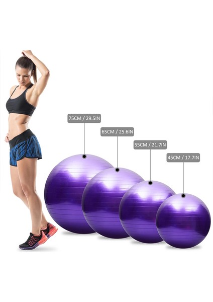 MAVI-45CM Tarzı Büyük Yoga Topu 75CM Spor Isviçre Topu Yoga Ritmik Jimnastik Topu Gerilim Dayanımı Çevre Koruma 65CM Denge Topu (Yurt Dışından) indirimleri