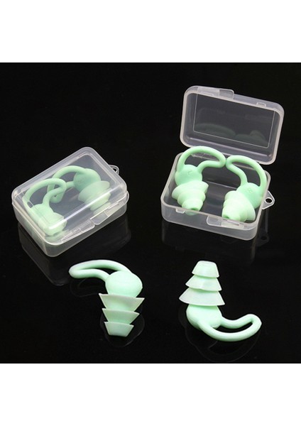 Yeşil Stil 1 Çift Yüzme Kulak Tıkaçları Üçlü Ses Geçirmez Anti-Gürültü Uyku Su Sporları Fişi Su Geçirmez Yumuşak Silikon Kulak Tıkaçları Kulak Koruyucu (Yurt Dışından) fiyatları