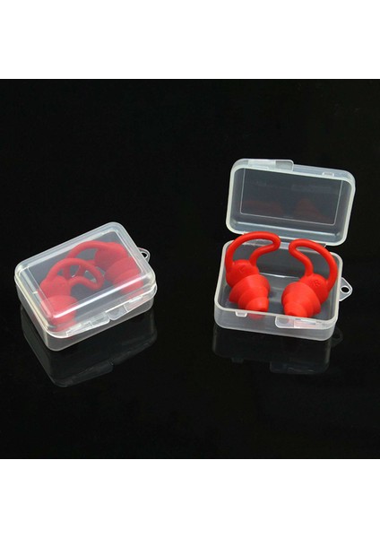 Kırmızı Stil 1 Çift Yüzme Kulak Tıkaçları Üçlü Ses Geçirmez Anti-Gürültü Uyku Su Sporları Fişi Su Geçirmez Yumuşak Silikon Kulak Tıkaçları Kulak Koruyucu (Yurt Dışından)