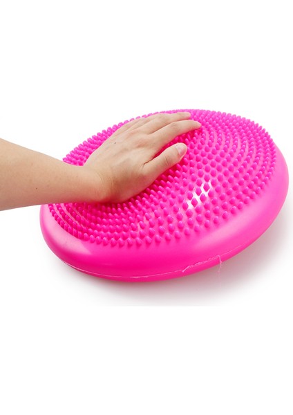 Pembe Tarzı 33CM Dayanıklı Şişme Yoga Masaj Topu Pedi Evrensel Spor Salonu Fitness Yoga Wobble Stabilite Denge Diski Yastık Yoga Topu (Yurt Dışından)