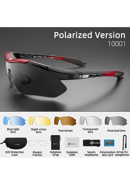NO.10003 Stili NO.10001 Boyutu Rockbros Polarize Spor Gözlükleri Erkek Güneş Gözlüğü Yol Bisikleti Gözlükleri Dağ Bisikleti Gözlükleri Gözlük Gözlükleri 5 Lens Mtb Gözlükleri (Yurt Dışından)