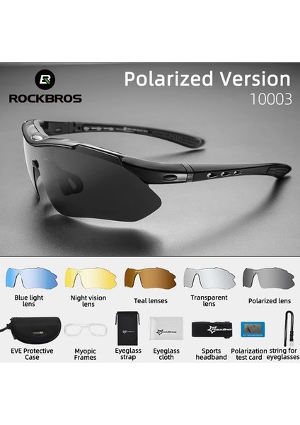 NO.10003 Stili NO.10001 Boyutu Rockbros Polarize Spor Gözlükleri Erkek Güneş Gözlüğü Yol Bisikleti Gözlükleri Dağ Bisikleti Gözlükleri Gözlük Gözlükleri 5 Lens Mtb Gözlükleri (Yurt Dışından)