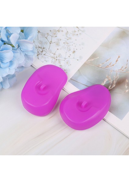 Mor Tarzı Alon Saç Boyası Silikon Kulak Koruyucu Kalkan Berber Dükkanı Anti-Boyama Earmuffs Kulaklar Dalış Duş Anti-Gürültü Uyku Kulak Tıkacı (Yurt Dışından)