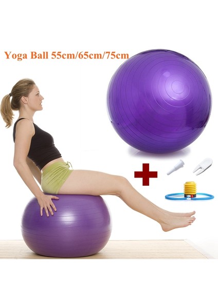 75CM Mavi Stil 55CM 65CM 75CM Yoga Topu Pvc Kalınlaştırıcı Fitness Topu Yoga Topu Pilates Topu (Yurt Dışından)