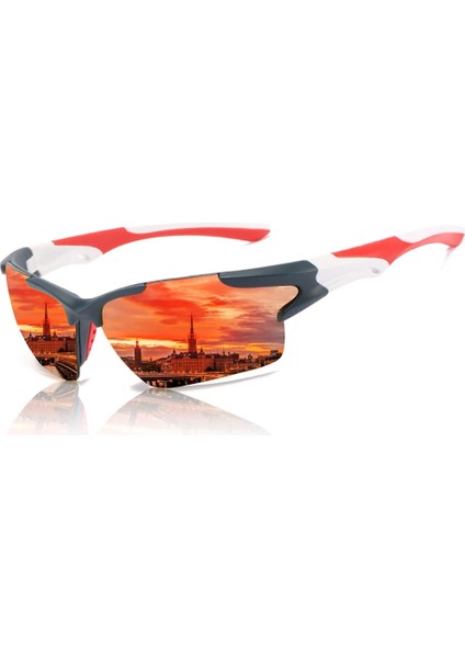 5 Mavi Kırmızı Stil Erkekler Ayna Kırmızı Güneş Gözlüğü Siyah Çerçeve Spor Gözlükleri Kadın Bisiklete Binme UV400 Unisex Bisiklet Binme ve Gözlükler (Yurt Dışından) fırsatları