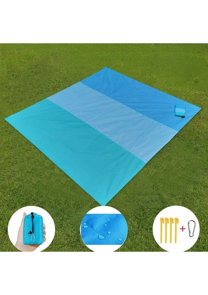 Mavi Stil 145X150CM cm Taşınabilir Cep Mat Su Geçirmez Kum Plaj Mat Açık Kamp Ekipmanları Katlanır Battaniye Picknick Çadır Örtüsü (Yurt Dışından) fırsatları