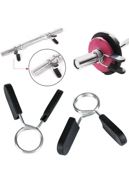 Beyaz Stil 2 Adet Dambıl Halter Spor Ağırlık Diskleri Kaldırma Çubuğu Yaylı Toka Kilit Kelepçesi Yaylı Yaka Klipleri Spor Aksesuarları (Yurt Dışından) indirimleri