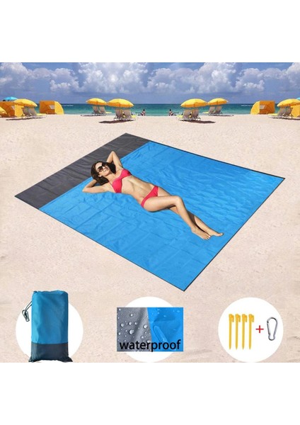 Chaoduo Shop Bo Set Stili 140X200CM Plaj Battaniyesi Kum Geçirmez Plaj Mat Plaj Levhası Kazıklı Suya Dayanıklı Kum Mat Amper Için Hafif Mat (Yurt Dışından)