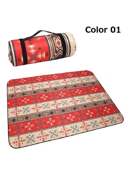 Renk 01 Stili 150X100CM Açık Kamp Mat Moda Ulus Tarzı Baskılı Kalınlaşmış Taşınabilir Neme Dayanıklı Mat Aile Beald Oyun Pedi Için (Yurt Dışından)