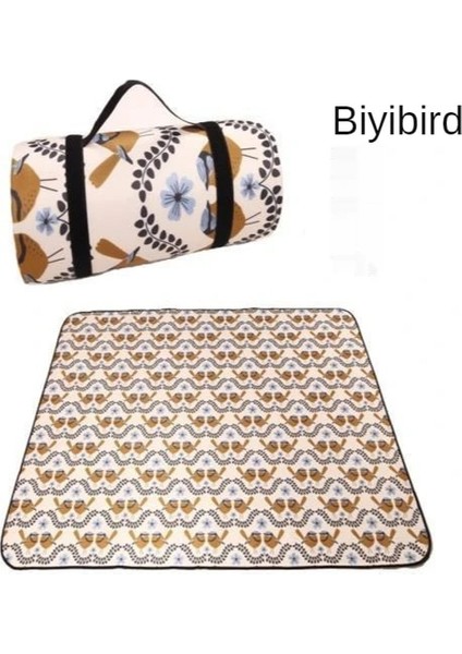 Siyah Stil 150X100CM Katlanır Kamp Mat Açık Bea Ulus Tarzı Baskılı Kalınlaşmak Uyku Kamp Pad Mat Neme Dayanıklı Ekose Battaniye (Yurt Dışından)