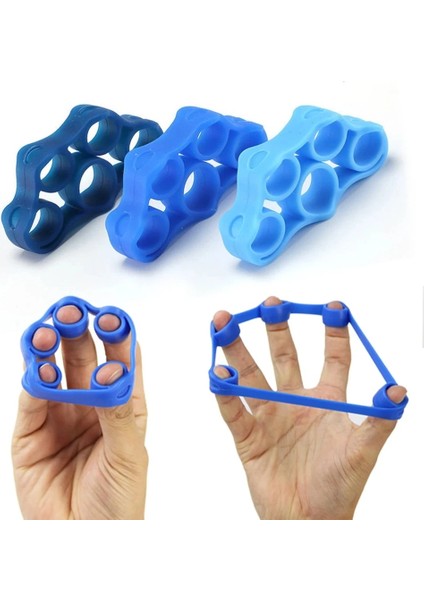 Siyah Stil Licone El Genişletici Parmak El Kavrama Parmak Eğitimi Sedye Eğitmen Mukavemet Direnç Bantları Bilek Egzersiz Fitness (Yurt Dışından)