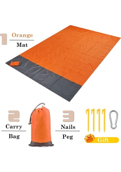 Turuncu Tarzı 140CM x 200CM Su Geçirmez Kamp Mat Plaj Battaniyesi Açık Taşınabilir Hafif Mattreknic Battaniye Turizm Zemin Halı Katlanır Çadır (Yurt Dışından)