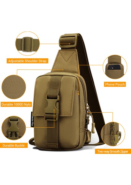 Ten Rengi Taktik Göğüs Çanta Askeri Trekking Paketi Edc Spor Çanta Omuz Çantası Crossbody Paketi Yürüyüş Bisiklet Kamp Için Saldırı Kılıfı (Yurt Dışından) modelleri