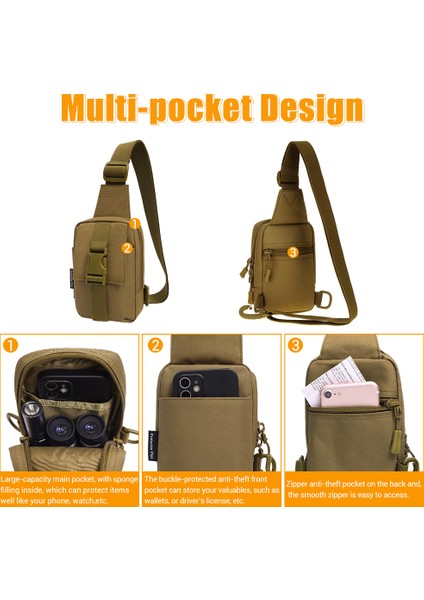 Ten Rengi Taktik Göğüs Çanta Askeri Trekking Paketi Edc Spor Çanta Omuz Çantası Crossbody Paketi Yürüyüş Bisiklet Kamp Için Saldırı Kılıfı (Yurt Dışından) indirimleri