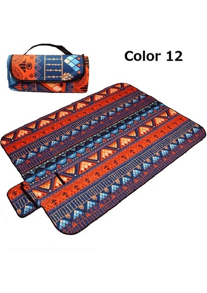 Renk 12 Tarzı 150X130CM Taşınabilir Katlanır Mat Açık Kamp Mat Ulus Tarzı Baskılı Kalınlaşmak Nem Geçirmez Ped Plaj Battaniyesi Bebek Turist Mat (Yurt Dışından)