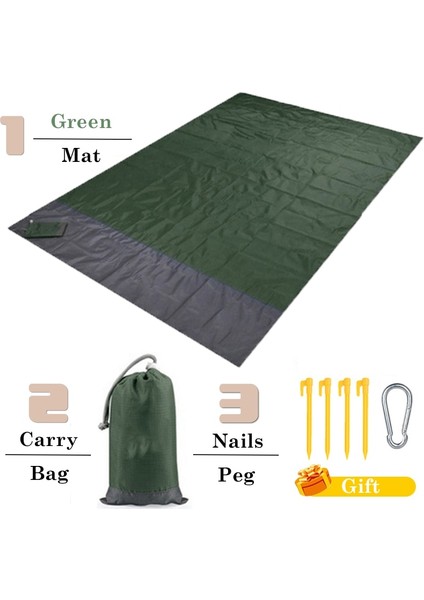 Yeşil Stil 200CM x 210CM Su Geçirmez Kamp Mat Plaj Battaniyesi Açık Taşınabilir Hafif Mattreknic Battaniye Turizm Zemin Halı Katlanır Çadır (Yurt Dışından)