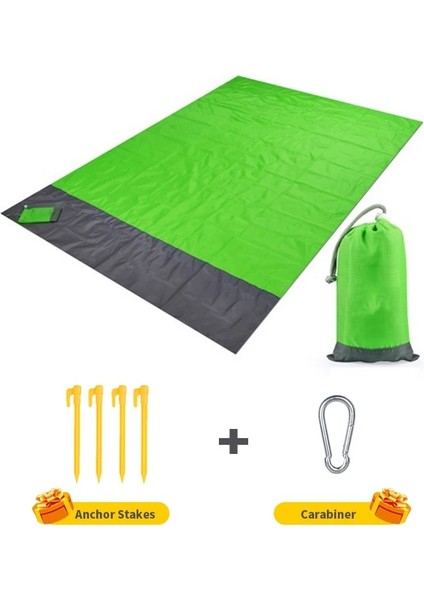 Açık Yeşil Tarzı 200X140CM 2x2.1m Kamp Mat Su Geçirmez Cep Plaj Battaniyesi Açık Mat Taşınabilir Hafif Katlanır Mat Yatak Kum Plaj Mat (Yurt Dışından)