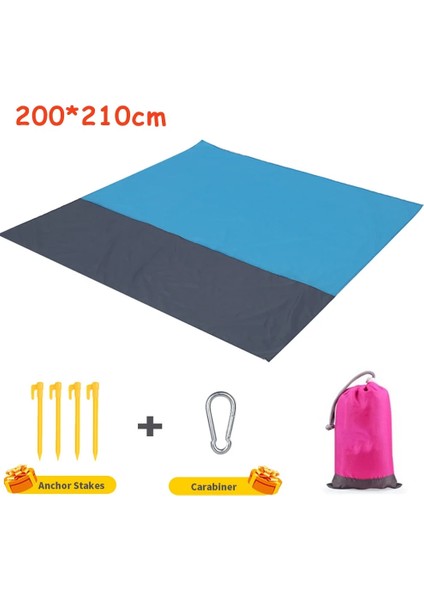 Mavi Stil 2x2.1m Kamp Mat Su Geçirmez Cep Plaj Battaniyesi Katlanır Taşınabilir Hafif Mat Açık Mat Kum Plaj Paspasları (Yurt Dışından)