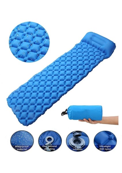 Mavi Hava Yastığı Tarzı Açık Şişme Uyku Pedi Şişme Hava Yastığı Kamp Minderi ile Yastık Hava Yatağı Uyku Yastığı Şişme Kanepe (Yurt Dışından) modelleri