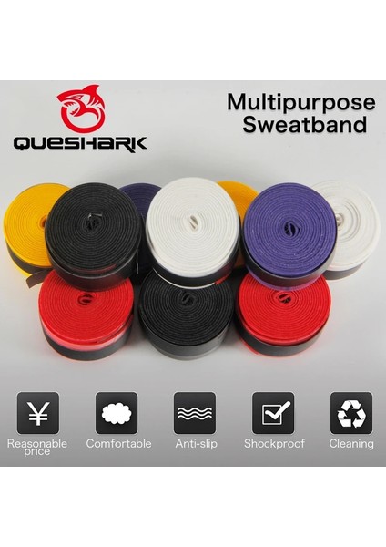 Pu-05 Beyaz Stil Queshark Beyaz Siyah Renkli Kaplamalı Tenis Overgrips Badminton Sapları Nefes Alabilir Tenis Raketi Bantları Çubuk Ter Bantları (Yurt Dışından) fiyatları