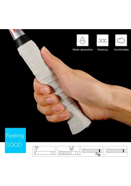 Pu-05 Beyaz Stil Queshark Beyaz Siyah Renkli Kaplamalı Tenis Overgrips Badminton Sapları Nefes Alabilir Tenis Raketi Bantları Çubuk Ter Bantları (Yurt Dışından) modelleri