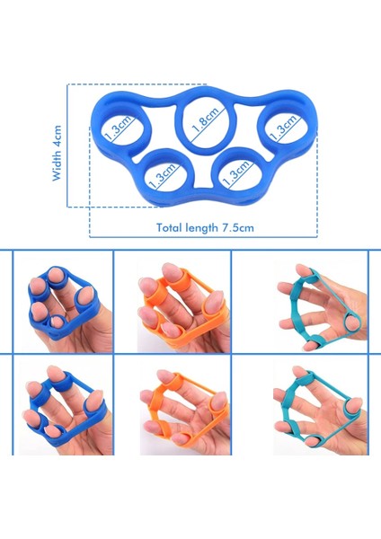 Altın Tarzı Et Parmak Sedye Silikon El Kavrama Güçlendirici Parmak Direnç Bantları El Ekstansörü Egzersiz Gücü Eğitmen Seti (Yurt Dışından)