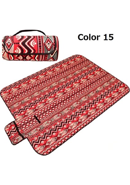 Renk 15 Tarzı 150X130CM Taşınabilir Katlanır Mat Açık Kamp Mat Ulus Tarzı Baskılı Kalınlaşmak Nem Geçirmez Ped Plaj Battaniyesi Bebek Turist Mat (Yurt Dışından)