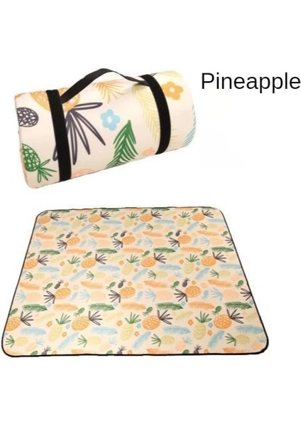 Mavi Stil 150X100CM Katlanır Kamp Mat Açık Bea Ulus Tarzı Baskılı Kalınlaşmak Uyku Kamp Pad Mat Neme Dayanıklı Ekose Battaniye (Yurt Dışından)