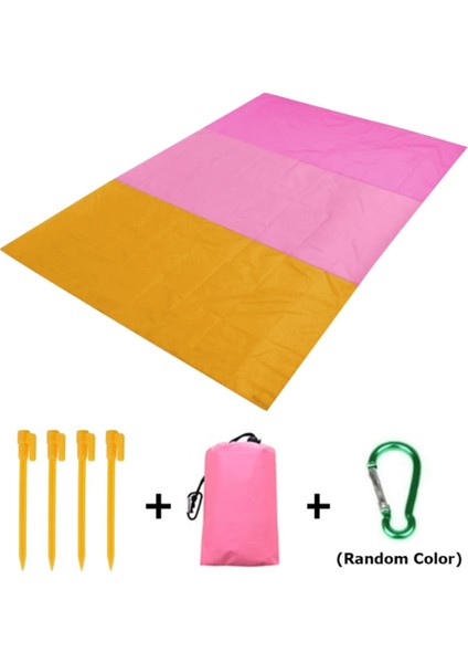 Pembe Turuncu Tarzı 200X140CM 2x2.1 M Su Geçirmez Plaj Battaniyesi Açık Taşınabilir Mat Kamp Zemin Mat Yatak Kamp Mat Kamp Yatağı Aksesuarları (Yurt Dışından)