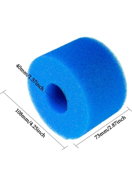 Mavi 40X108X73MM Stili Tip H Temizleme Değiştirme Için Yeniden Kullanılabilir Yıkanabilir Yüzme Havuzu Filtresi Köpük Sünger Kartuşu (Yurt Dışından)