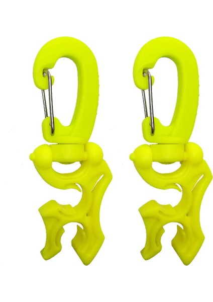 Sarı 2pc Tarzı Tüplü Dalış Şnorkelle Dalış Için Klipsli Tokalı Kancalı Regülatör Çift Bcd Hortum Tutacağı (Yurt Dışından)