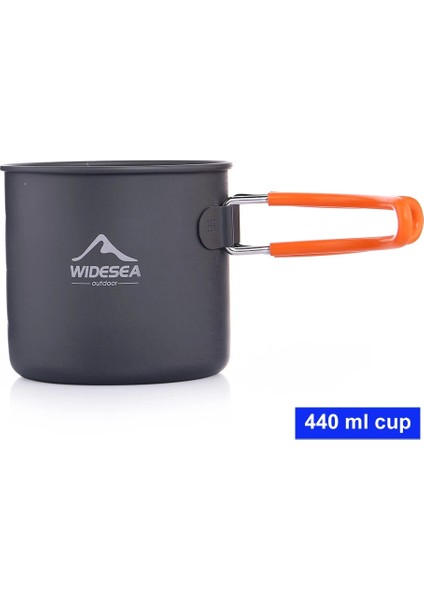 440ML Fincan Stili Widesea Kamp Alüminyum Bardak Açık Kupa Turizm Kahve Içecek Pişirme Sofra Ekipmanları Turist Trekking Yürüyüş Seyahat (Yurt Dışından)