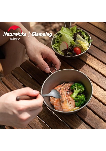 Kaşık Tarzı Naturehike Dış Mekan Yüksek Sıcaklığa Dayanıklı Paslanma Kolay Değil Hafif Asılı Titanyum Kase Kamp Barbekü Sofra Takımı (Yurt Dışından)