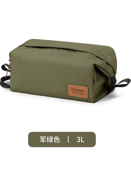 Askeri Yeşil Stil Naturehike Poli-Pamuk Kare Yıkama Torbası Açık Iş Gezisi Su Itici Saklama Çantası Büyük Kapasiteli Seyahat Kozmetik Çantası XS01 (Yurt Dışından)