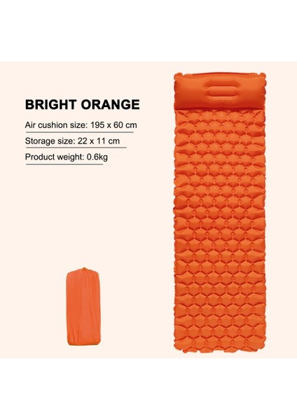 Turuncu Tarzı Taşınabilir Kamp Uyku Pedi Hava Mat Plaj Minderi Şişme Yatak Ultralight Su Geçirmez Kompakt Seyahat Katlanır Yatak (Yurt Dışından)