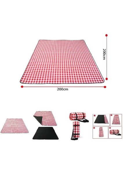 Kırmızı Stil 150X200CM Açık Katlanır Su Geçirmez Battaniye Kamp Plaj Ekose Mat Için Kalınlaşmak Ped Nefes Yumuşak Battaniye (Yurt Dışından) indirimleri