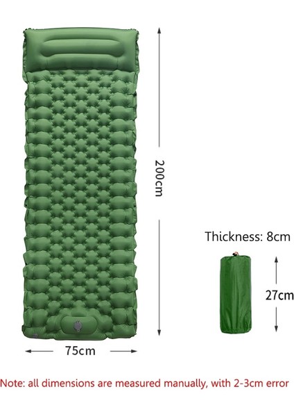 Green Individual Style Açık Uyku Pedi Şişme Hava Yatakları Kamp Mat Mobilya Yatak Ultralight Yastık Yastık Yürüyüş Trekking Wstorage Çanta (Yurt Dışından)