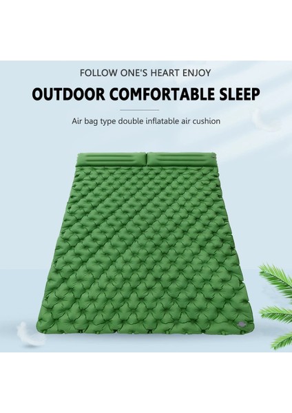 Green Individual Style Açık Uyku Pedi Şişme Hava Yatakları Kamp Mat Mobilya Yatak Ultralight Yastık Yastık Yürüyüş Trekking Wstorage Çanta (Yurt Dışından)