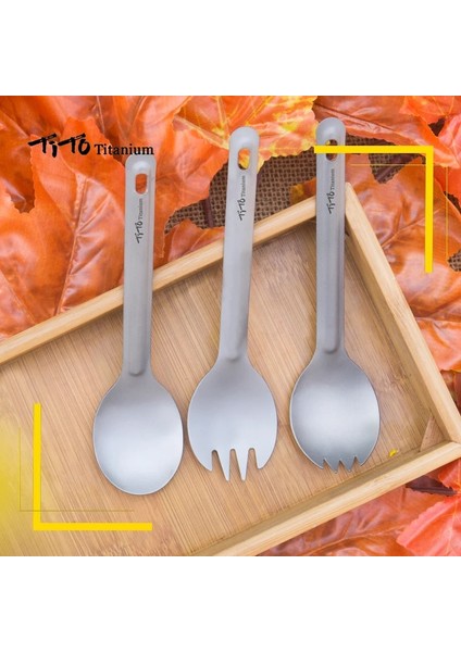 E Stili Tito Titanyum Spork Kaşık Açık Kamp Çatal Kaşık Bıçak Combo Yürüyüş Ev Mutfak Sofra Takımı (Yurt Dışından) modelleri