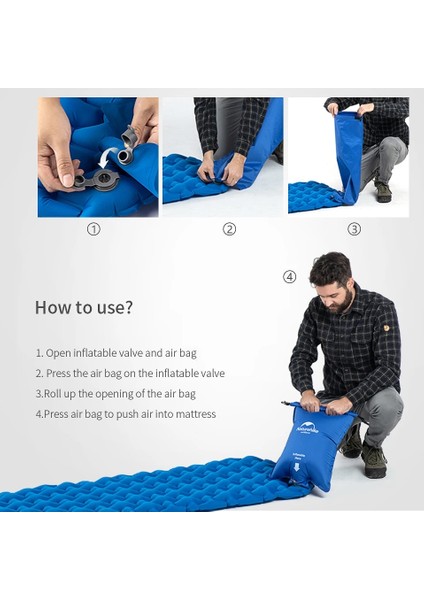 1 Yalnızca Mavi Hava Yastığı Stili Naturehike Tek Kamp Mat Genişletin Uyku Pedi 1 Kişi Için Hafif Neme Dayanıklı Hava Yatağı Taşınabilir Şişme Hava Mat (Yurt Dışından) fırsatları