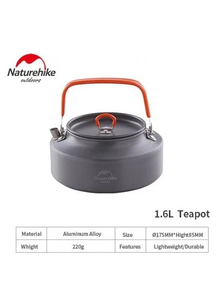 1.6l Tarzı Naturehike L Kamp Tencere Açık Havada Pişirme Eloksallı Alüminyum Barbekü Cezve Ultralight Seyahat Yürüyüş Sofra Takımı (Yurt Dışından)