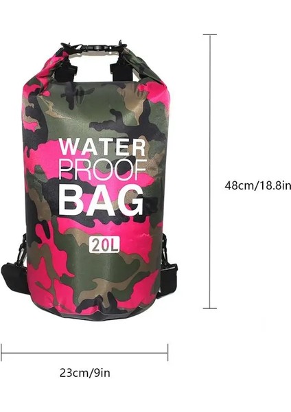 20L No.29 Stili Pvc Su Geçirmez Kuru Çanta 5l 10L 20L 30L Camo Açık Dalış Katlanabilir Erkek Kadın Plaj Yüzme Çantası Rafting Nehir Okyanus Sırt Çantası (Yurt Dışından)