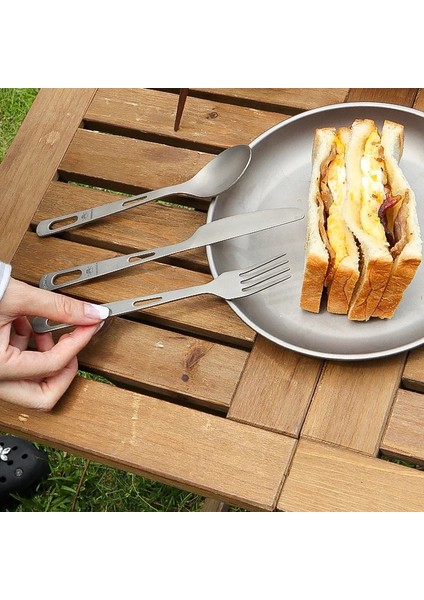 Bir Stil Amping Titanyum Bıçak Sofra Gereçler Kaşık Çatal Açık Mutfak Seyahat Pişirme Seti Tencere Yürüyüş (Yurt Dışından) fırsatları