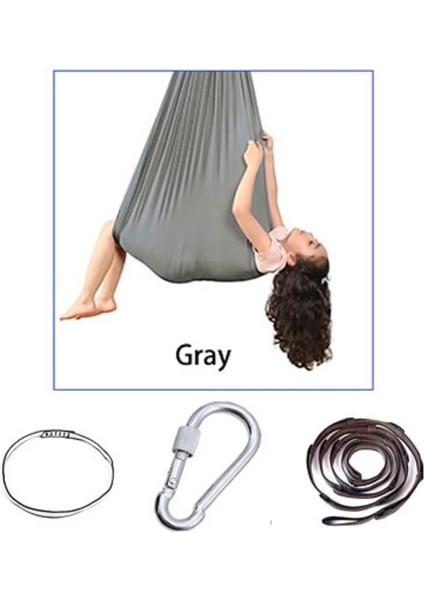 Gümüş Gri Tarzı 1.5m Çocuklar Pamuk Açık Kapalı Salıncak Hamak Sarılmak Için Duyusal Çocuk Terapisi Yumuşak Elastik Koli Sabit Koltuk Salıncak (Yurt Dışından)