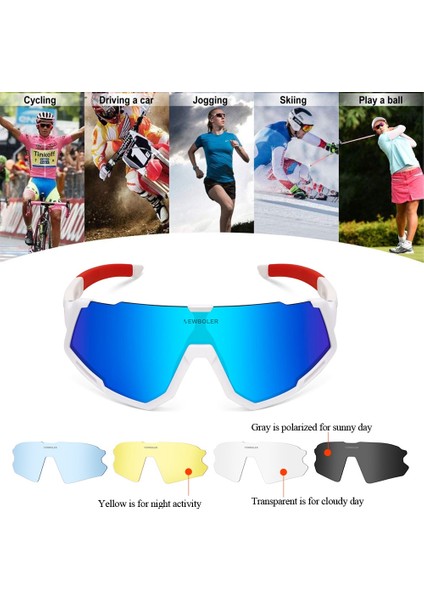 4 Stili Ayarla Erkek Bisiklet Güneş Gözlüğü 5 Lens V400 Kadın Mtb Bisiklet Gözlükleri Koşu Balıkçılık Gözlükleri Spor Polarize Bisiklet Bisiklet Gözlükleri (Yurt Dışından)
