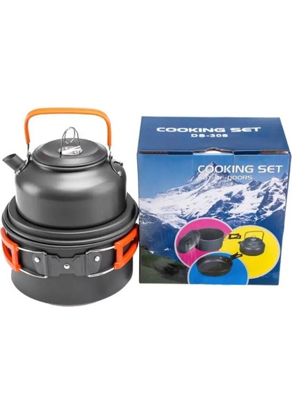 H Tarzı Stil Kamp Tencere Seti Açık Alüminyum Pişirme Seti Su Potu Tava Setleri Seyahat Yürüyüş Barbekü Ultralight Sofra Ekipmanları (Yurt Dışından) fırsatları