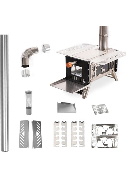 Baca Kapağı Stili Taşınabilir Kamp Çadırı Odun Sobası Aksesuarları Cam Pencere Odun Sobası Baca Yürüyüş Pişirme Odun Sobası Aksesuarları (Yurt Dışından) fiyatları