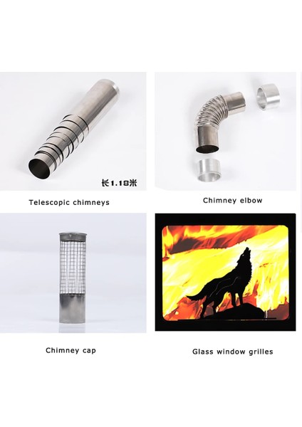 Baca Kapağı Stili Taşınabilir Kamp Çadırı Odun Sobası Aksesuarları Cam Pencere Odun Sobası Baca Yürüyüş Pişirme Odun Sobası Aksesuarları (Yurt Dışından) fırsatları